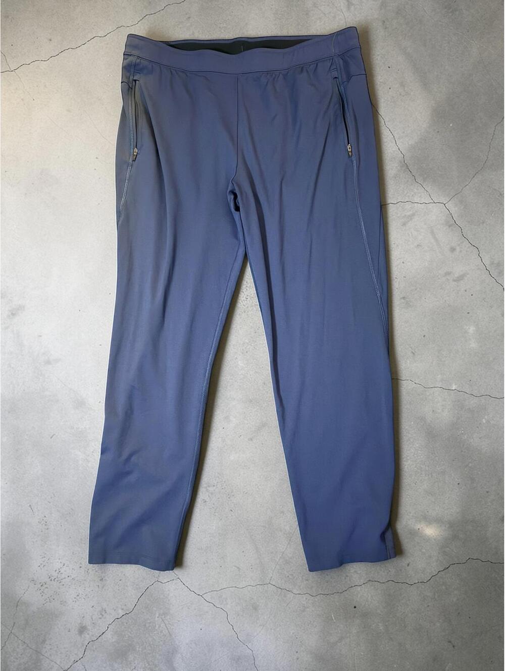 Blue Athletic Pants with Zippered Pockets